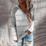 Women Casual Long Sleeve Knitted Sweater TopV Neck