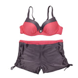 Sexy Padded Adjustable Strap Bordered Bikinis Summer Black Bathing Suit Swimsuit Red Push Up Bikini Set Plus Size Women