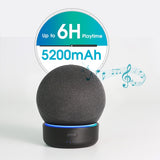 GGMM D4 Battery Base for Echo Dot 4th Generation Amazon Alexa Speaker 5200mAh Portable Power Bank for Dot4 Holder Mount Stand