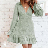 Chiffon Green Casual Dresses Beach Summer Backless