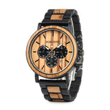 BOBOBIRD Luxury Business Watch Men Wooden Stopwatch Date Display Chronograph Wrist
