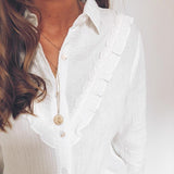 Ruffles Women Blouse Shirt Ladies Plus Size Lace