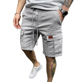 Men Elastic Drawstring Trunk Fitness Streetwear Casual Breathable Gym Shorts Loose Hip Cargo Shorts Summer Shorts Men Clothing