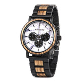 BOBOBIRD Luxury Business Watch Men Wooden Stopwatch Date Display Chronograph Wrist