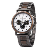 BOBOBIRD Luxury Business Watch Men Wooden Stopwatch Date Display Chronograph Wrist