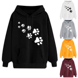 Dog paw Print Women's Hoodies Lightweight Long Sleeve Casual Pullover Hooded Autumn Winter Women