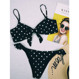 Swimsuit Two-piece Bikini Sexy Bow Polka Dot Bikini Women Swimwear Female  set Low Waist Brazilian