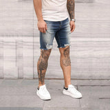 Destroyed Skinny Jeans 2021 Brand New Men Ripped Pant Shorts Jeans Short Pants Frayed Denim Size S-3XL New