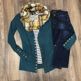 Midnight Teal Snap Cardigan