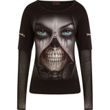 ZIPPED - Mesh Sleeve Zip Shoulder Long Sleeve Ladies