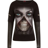 ZIPPED - Mesh Sleeve Zip Shoulder Long Sleeve Ladies