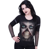 ZIPPED - Mesh Sleeve Zip Shoulder Long Sleeve Ladies