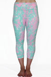 Mint and Pink Marble - Pocket Capri