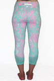 Mint and Pink Marble - Pocket Capri