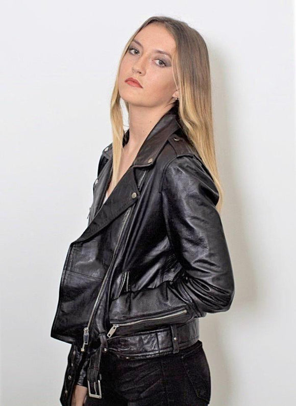 Womens Moto Nappa Leather Jacket - Clearance