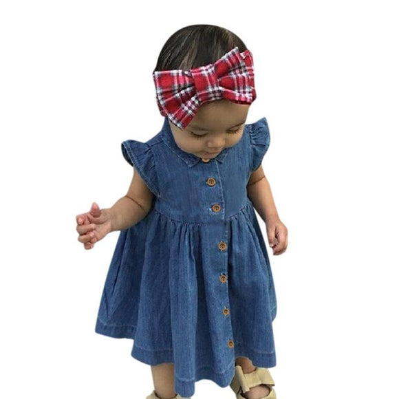 New summer dress Toddler Kids Baby Girls Solid