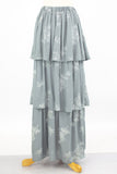 Layered Ruffle Maxi Skirt - Grey