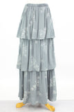 Layered Ruffle Maxi Skirt - Grey