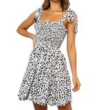 Floral Print Ruched High Waist Summer Mini Dress
