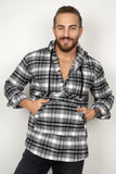 DeepSEA Hooded Kangaroo Pocket Long Sleeve Lumberjack Shirt 2101213