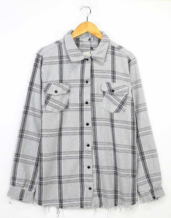 STM Lumberjack Shirt Thick Laser Cast Gray Stripes