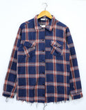 STM Lumberjack Shirt Thick Laser Cast Navy Blue Striped