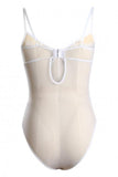 White Sheer Eyelash Lace Mesh Teddy Bodysuit