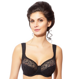 Half Padded Semi Sheer Lace Bra Annija Rosme Black