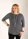 Striped Raglan: Black/White