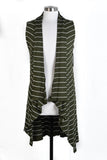 Lux Olive Stripe Flyaway Vest