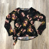 Charcoal Floral Dolman