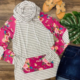 Second Cut- Magenta Floral Funnel Neck