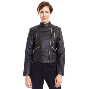 Zoe Leather Biker Jacket