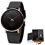 Reloj de cuarzo LIGE Rosa nuevo de oro para mujer, reloj de pulsera de lujo para mujer, reloj femenino para mujer