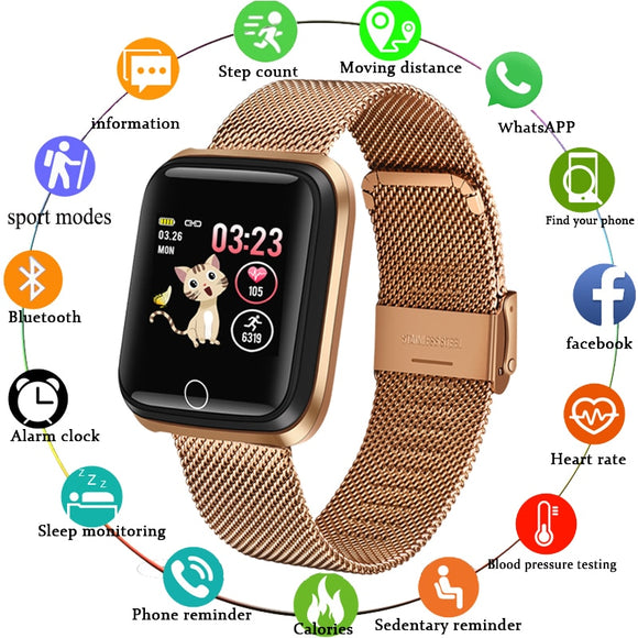 New Smart watch waterproof Tempered glass Activity Fitness tracker Heart rate monitor LIGE Men women smartwatch sport watch