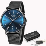 Women's Watch LIGE Top Brand Luxury Women Fashion Casual All Steel Ultra-Thin Mesh Belt Quartz Clock Relogio Feminino+Box