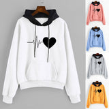 Hoodie Sweatshirts Women Fashion Long Sleeve Electrocar Diogram Print