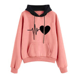 Hoodie Sweatshirts Women Fashion Long Sleeve Electrocar Diogram Print