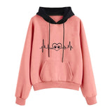 Hoodie Sweatshirts Women Fashion Long Sleeve Electrocar Diogram Print