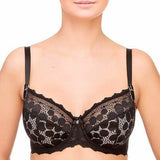 Semi Sheer Full Figure Lace Bra Polka Dot Lauma Pearly Shadow